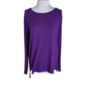 Jockey Long Sleeve Hi-Lo Hemline Scoop Neck Criss Cross Back Design Tunic Size L